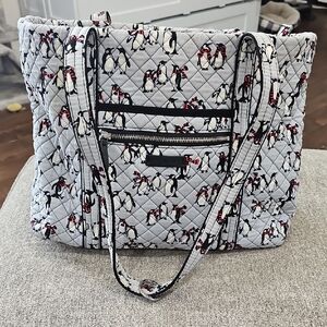 Vera Bradley Gray Penguin Quilted Tote